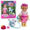Lean Toys Lėlių rinkinys su šunimi, pavadėliu ir priedais