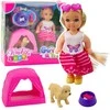 Lean Toys Lėlės rinkinys su šuniuku ir palapine
