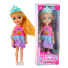 Lean Toys Mini princesės lėlė su karūna ir spalvinga suknele, 14 cm