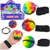 Lean Toys Guminis kamuolys su elastine virve 6,5 cm
