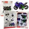 Lean Toys Surenkamas motociklo modelis 1:14 žalia-mėlyna