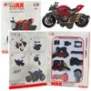 Lean Toys Motociklas Rinkinys Surinkimui 1:14 Juodas ir Raudonas