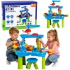 Lean Toys Vandens žaidimų stalas su kelių lygių vandens trasa ir kėdute, 61 × 63 cm