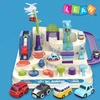 Lean Toys Interaktyvi vaikų kliūčių trasa su keturiais automobiliais