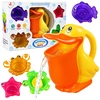 Zabawka Vonios žaislų rinkinys Lean Toys su pelikanu ir priedais, 5 dalys