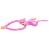 Lean Toys Pliušinis žaislas - rožinė beždžionėlė su garsu, 80 cm
