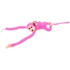 Lean Toys Pliušinis žaislas - rožinė beždžionė su mažyliu, 70 cm