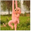 Lean Toys Pliušinis žaislas - rožinė beždžionė su mažyliu, 90 cm