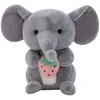 Lean Toys Pliušinis žaislas - drambliukas su braške, 23 cm