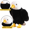 Lean Toys Pliušinis erelis 25 cm, juodai baltas