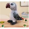 Lean Toys Pliušinis žaislas - pilka papūga, 20 cm