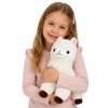 Lean Toys Pliušinė alpaka, balta su rudais akcentais, 38 × 26 × 15 cm