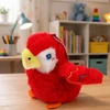 Lean Toys Pliušinė papūga su pakabuku, raudona, 9 × 7 × 7 cm