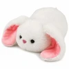 Lean Toys Pliušinis triušis ilgomis ausimis, baltas ir rožinis, 16 × 10 × 9 cm