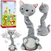 Lean Toys Pliušinis muzikinis katinas pilkas