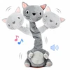 Lean Toys Pliušinis muzikinis katinas pilkas