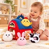 Lean Toys Pluszowa Farma Ze Zwierzętami Dla Niemowląt Sensoryczna Stodoła 6 Zwierząt