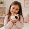 Lean Toys Pliušinis kačiukas, baltas su rudomis ir smėlinėmis dėmėmis, 16 × 10 × 9 cm