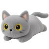 Lean Toys Pilkas pliušinis katinas 45 cm
