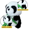 Lean Toys Pliušinis žaislas panda su bambuku 18 cm