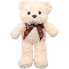 Lean Toys Pliušinis meškiukas su kaspinu, baltas, 30 cm