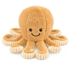 Lean Toys Pliušinis aštuonkojis su tampriais čiuptuvais, smėlinis, 50 x 30 x 30 cm