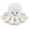 Lean Toys Pliušinis aštuonkojis su elastingais čiuptuvais, baltas su kreminėmis detalėmis, 50 × 30 × 30 cm