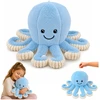 Lean Toys Pliušinis aštuonkojis su tampriais čiuptuvais, mėlynas, 50 × 30 × 30 cm