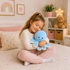 Lean Toys Pliušinis aštuonkojis su tampriais čiuptuvais, mėlynas, 30 × 20 × 20 cm