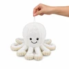 Lean Toys Pliušinis aštuonkojis su tampriais čiuptuvais, baltas, 30 x 20 x 20 cm