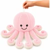 Lean Toys Pliušinis aštuonkojis su tampriais čiuptuvais, rožinis, 50 × 30 × 30 cm