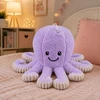 Lean Toys Pliušinis aštuonkojis su tampriais čiuptuvais, violetinis, 16 × 10 × 10 cm
