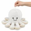 Lean Toys Pliušinis aštuonkojis su siurbtuku ir tampriais čiuptuvais, baltas, 16 × 10 × 10 cm