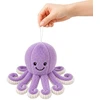 Lean Toys Pliušinis aštuonkojis su tampriais čiuptuvais, violetinis, 16 × 10 × 10 cm