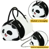 Lean Toys Pliušinė panda rankinė su metaline grandine, 20 cm