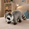 Lean Toys Pliušinis meškėnas su dryžuota uodega, pilkas, 45 × 20 × 12 cm