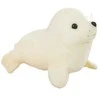 Lean Toys Baltas pliušinis ruonis, minkštas žaislas, 24 cm
