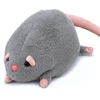 Lean Toys Pliušinis žaislas žiurkė su ilga uodega, pilkas, 40 x 12 x 12 cm