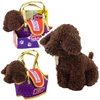 Lean Toys Pliušinis žaislas - rudas šuniukas su krepšeliu, 20 cm