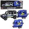Lean Toys Policijos visureigis su priekaba ir arklio figūrėle, šviesos ir garsai