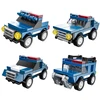 Lean Toys Policijos transporto priemonių konstravimo rinkinys su atbuline pavara