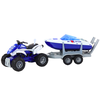 Lean Toys Policijos keturratis su priekaba ir motorine valtimi