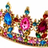 Lean Toys Princesės Karalienės Metalinė Karūna Spalvoti Kristalai Aukso 12,5 cm