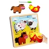 Lean Toys Medinis edukacinis dėlionės stovas su gyvūnais ir piešimo lenta
