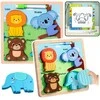 Lean Toys Medinė edukacinė dėlionė su piešimo lenta
