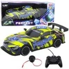 Lean Toys Nuotoliniu būdu valdomas lenktyninis automobilis su apšvietimu, geltonas