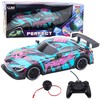 Lean Toys Nuotoliniu būdu valdomas žalias RC lenktyninis automobilis su rožiniais akcentais