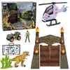 Lean Toys Research Base Dinosaur Park Gate Helicopter Quad Figures Explorer