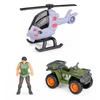 Lean Toys Research Base Dinosaur Park Gate Helicopter Quad Figures Explorer