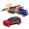Lean Toys Didelis transporterio vilkikas su priekaba, šviesomis ir garsais